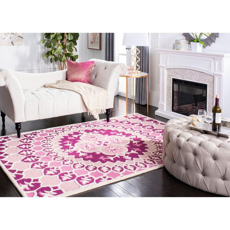Bellagio BLG610 Hand Tufted Area Rug - Pink/Ivory - 5'x8' - Safavieh.
