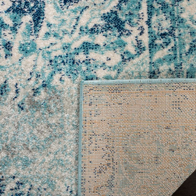 Madison MAD152 Power Loomed Indoor Runner Rug - Ivory/Blue - 2'3"x10' - Safavieh