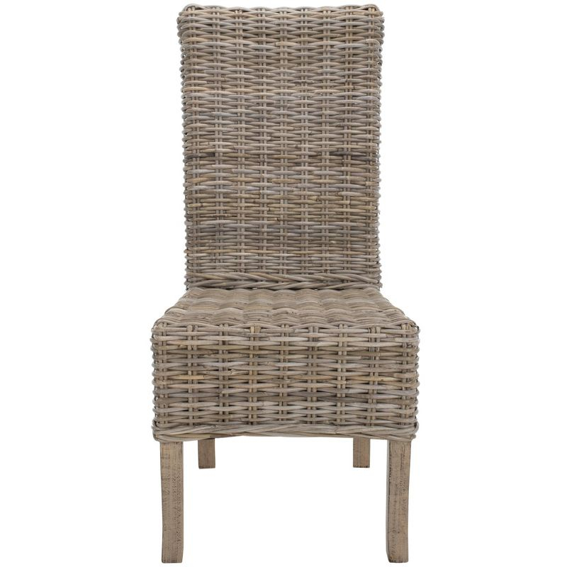 Quaker 19" H Rattan Side Chair (Set of 2) - FOX6521 - Natural Unfinished/Rustic Grey - Safavieh Couture
