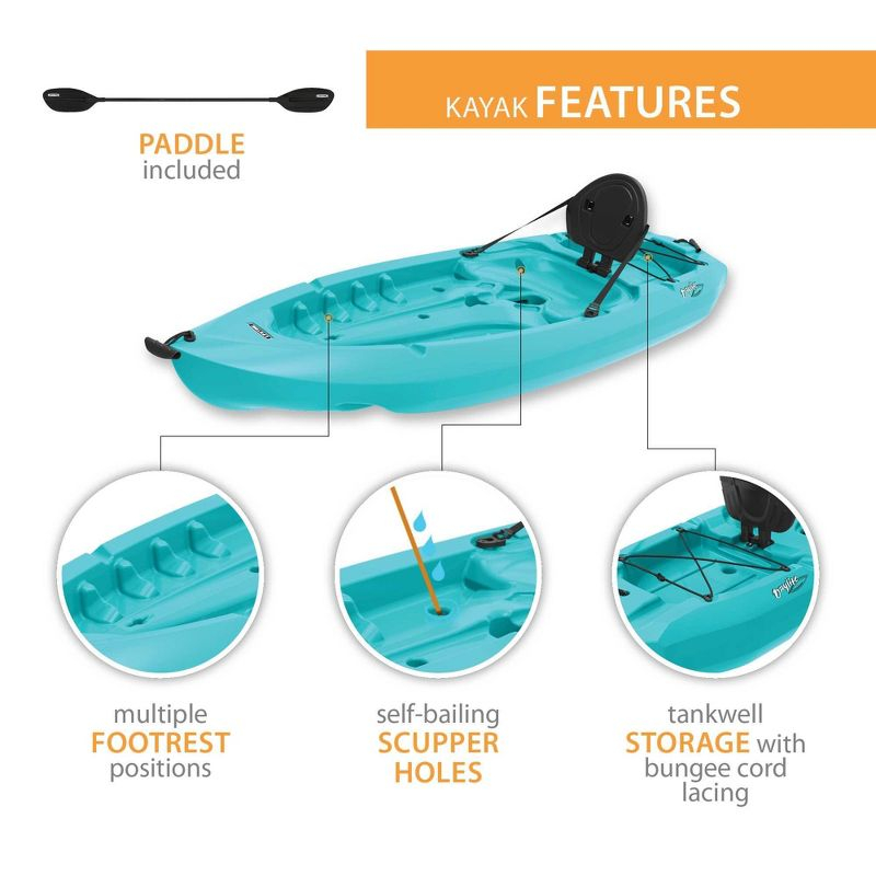 Lifetime Daylite 80 Sit-On-Top Kayak (Paddle Included) - Aqua - 90811
