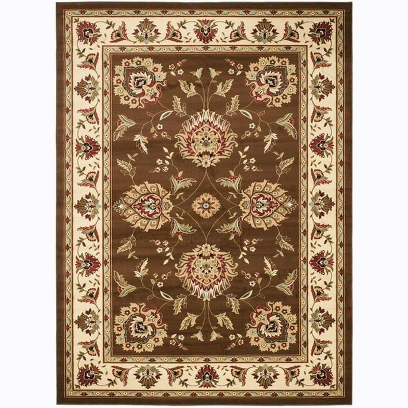 Lyndhurst LNH555 Power Loomed Area Rug - Brown/Ivory - 6'7"x9'6" - Safavieh.