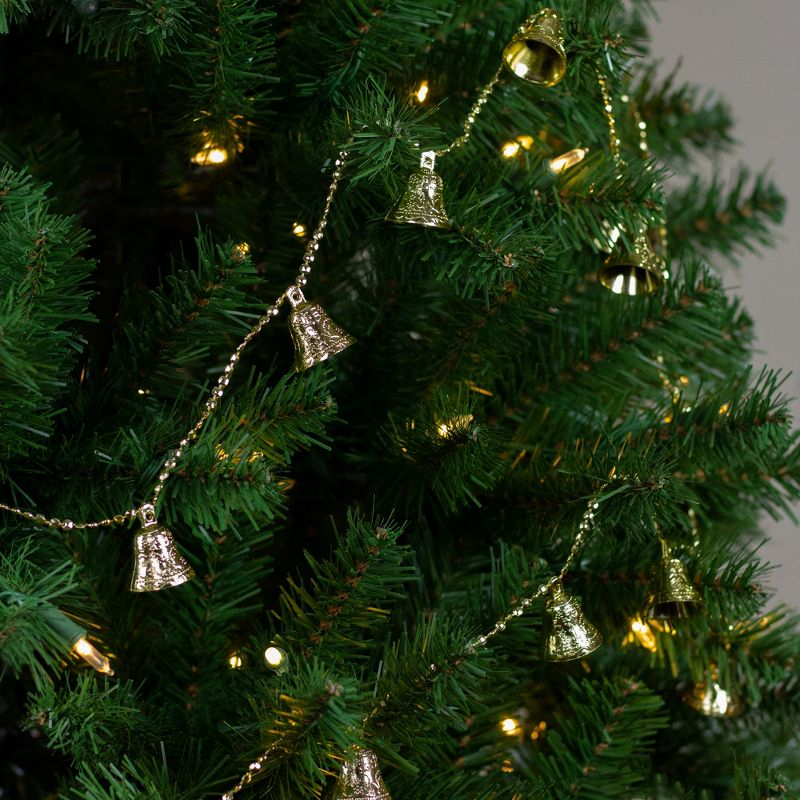 Northlight Shiny Bell Beaded Artificial Christmas Garland - 9' x 1.5"  - Gold - Unlit