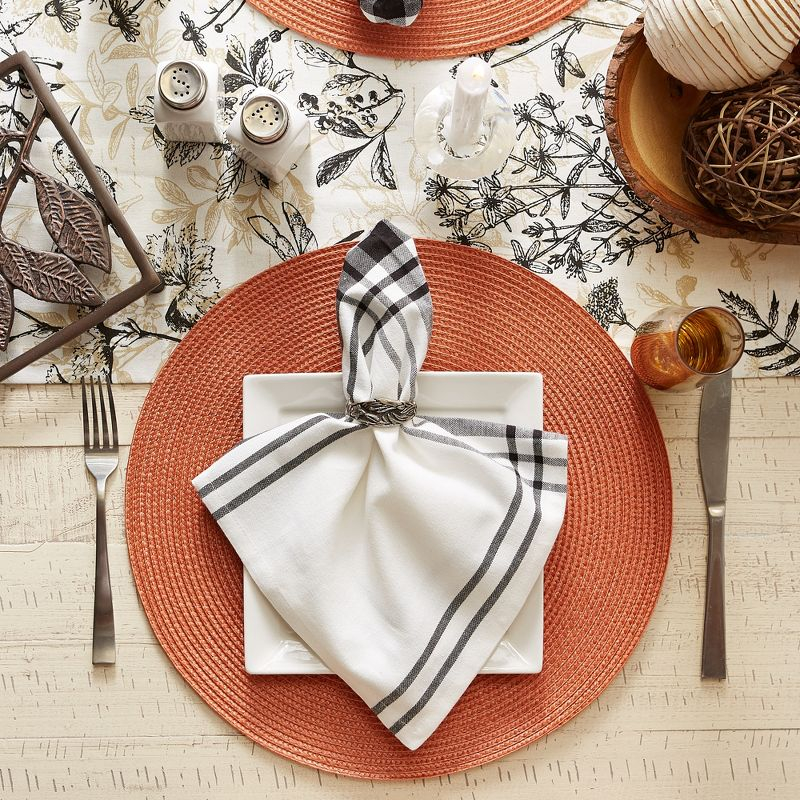 DII Solid Woven Placemat Set 6 Piece, Spice, 15" Dia