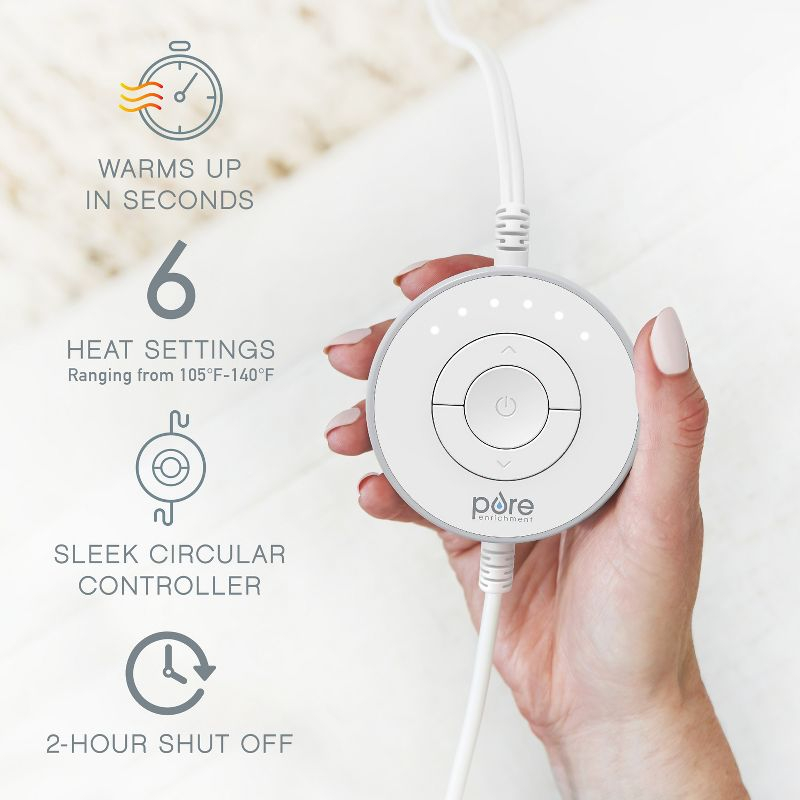 Pure Enrichment Pure Radiance Luxury Heating Pad - 12" x 24" - Cloud