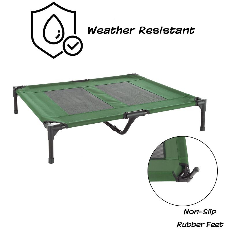 Pet Adobe Indoor/Outdoor Elevated Portable Pet Bed - 36" x 29.75", Green