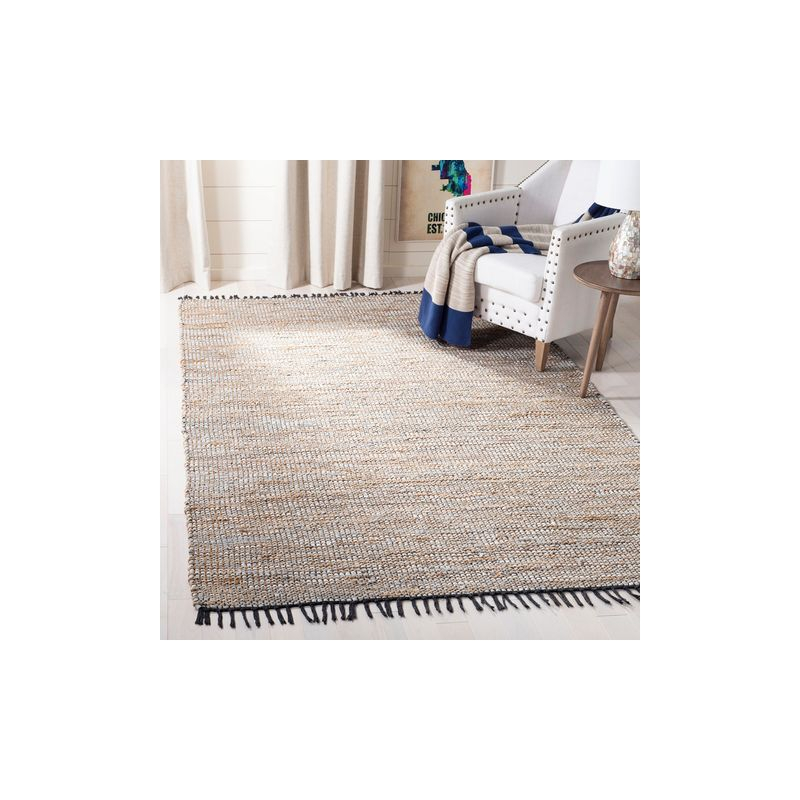 Vintage Leather VTL203 Hand Woven Indoor Area Rug - Silver - 8'x10' - Safavieh