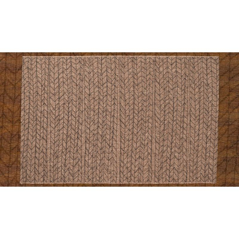 2'x6' Runner Como Ace Rug Tan - Momeni: Modern Geometric Indoor/Outdoor Medium Pile, All-Weather Design