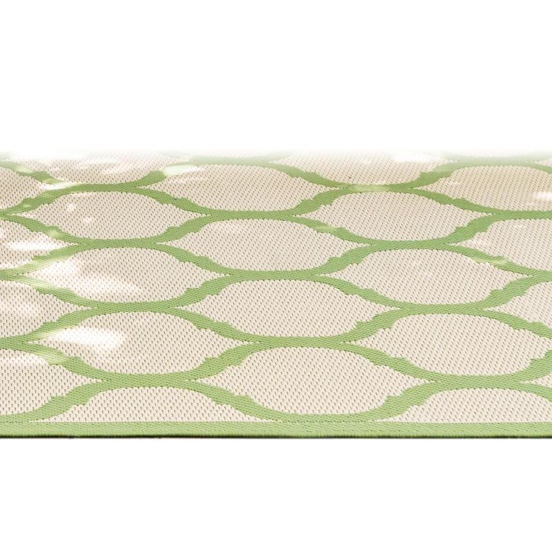 Unique Loom 6' 1 x 9' 0 Beige and Green Outdoor Trellis Moroccan Area Rug