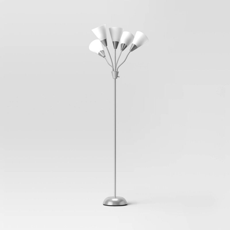 5-Head Floor Lamp White - Room Essentials™: Adjustable Multi-Head, Metal Body, ETL Listed