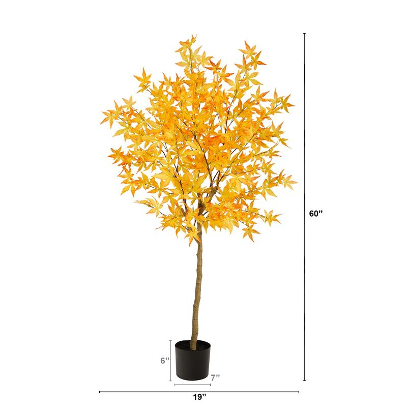 Nearly Natural 5-ft Autumn Maple Artificial Fall Tree