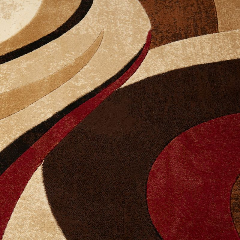 Home Dynamix Slade Contemporary Abstract Area Rug, Brown/Red, 9'2"x12'5"