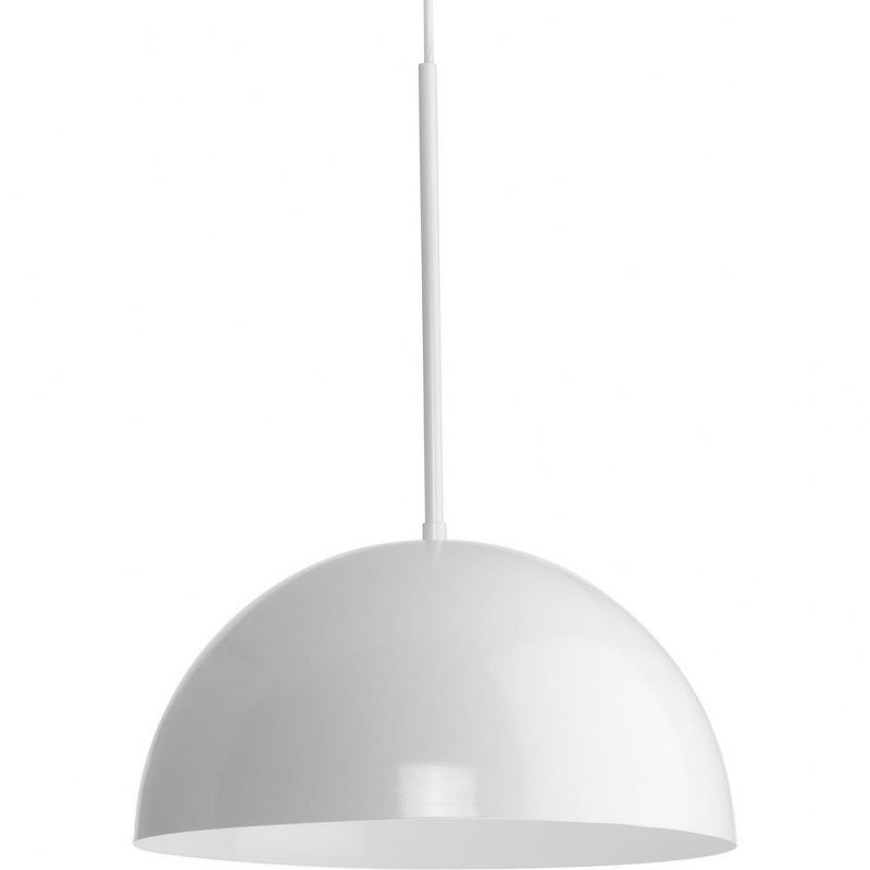Progress Lighting Perimeter 1-Light Pendant, Steel, White Finish, Open Shade: Iconic modern design for mid-century and contemporary interiors.