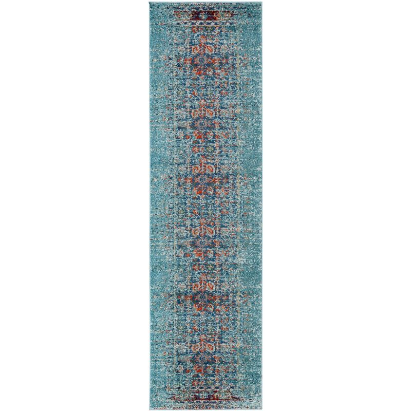 Monaco MNC208 Power Loomed Runner Rug - Blue/Multi - 2'2"x14' - Safavieh.