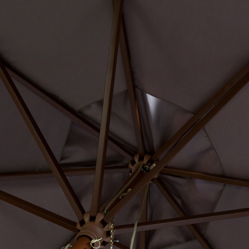Cannes 11Ft Wooden Pulley Market Umbrella  - PAT8109 - Grey - Safavieh