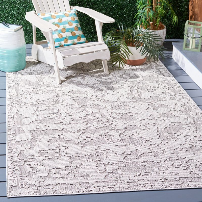 Global GLB224 Power Loomed Indoor/Outdoor Area Rug - Gray/Light Gray - 4'x6' - Safavieh.