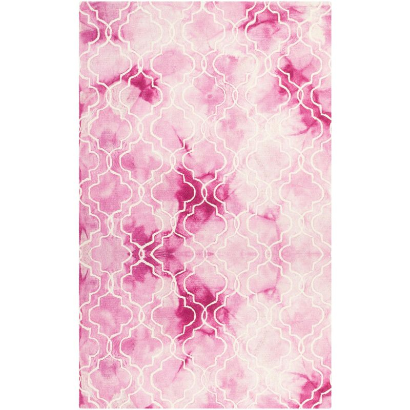 Dip Dye DDY676 Hand Tufted Indoor Area Rug - Rose/Ivory - 5'x8' - Safavieh