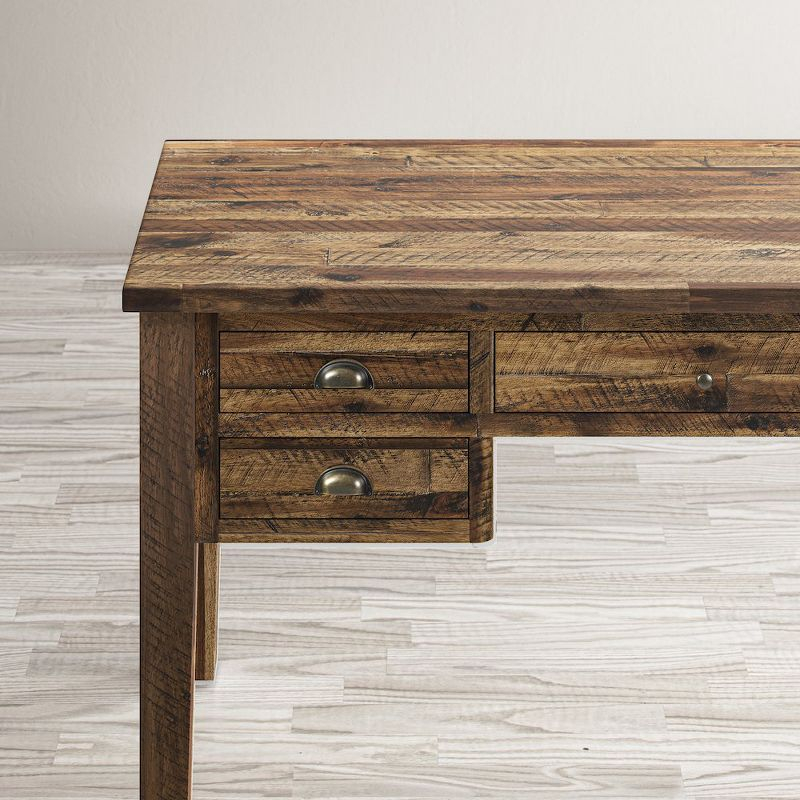 Jofran,Artisan's Craft Rustic Farmhouse Distressed Acacia 5-Drawer Desk