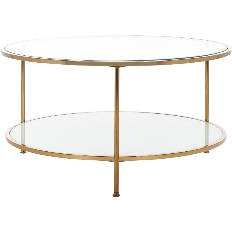Risa Round Coffee Table with Storage - CK0430 - Gold - SEI