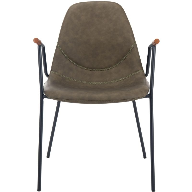 Tanner Mid-Century Dining Chair (Set of 2) - DCH3001 - Olive/Black - Safavieh