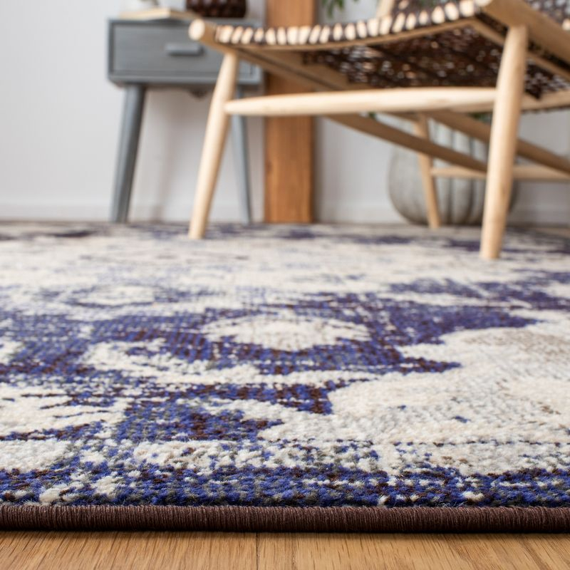 Madison MAD484 Power Loomed Indoor Area Rug - Black Purple/Beige - 4'x6' - Safavieh