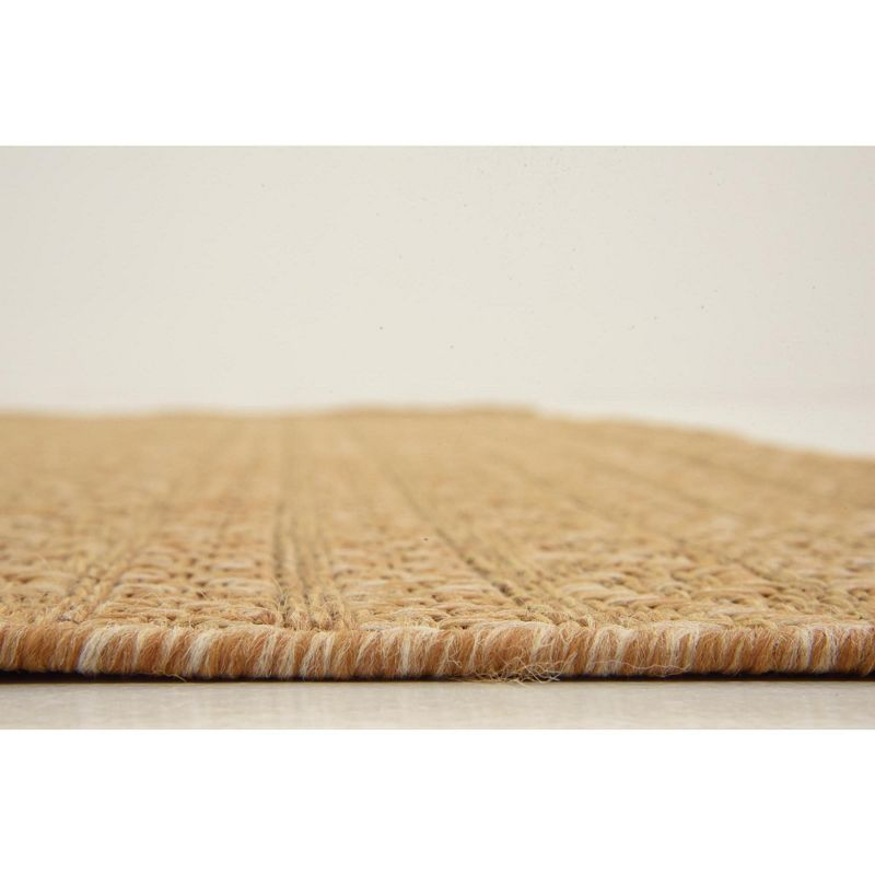 Unique Loom 6' 1 x 6' 1 Square Light Brown Outdoor Modern Links Area Rug