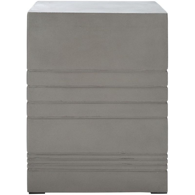 Deidara Concrete Accent Stool - Indoor/Outdoor - VNN1031 - Gray - Safavieh