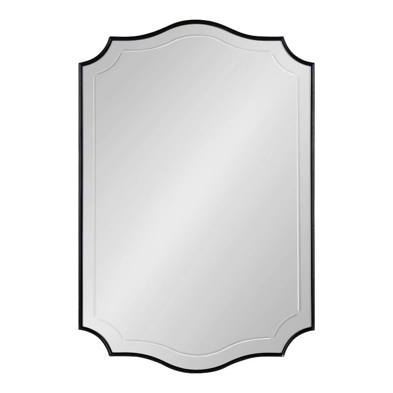 20" x 30" Hollyn Decorative Framed Wall Mirror Black - Kate & Laurel All Things Decor: Scalloped Edge, V-Groove, Hangs Both Ways