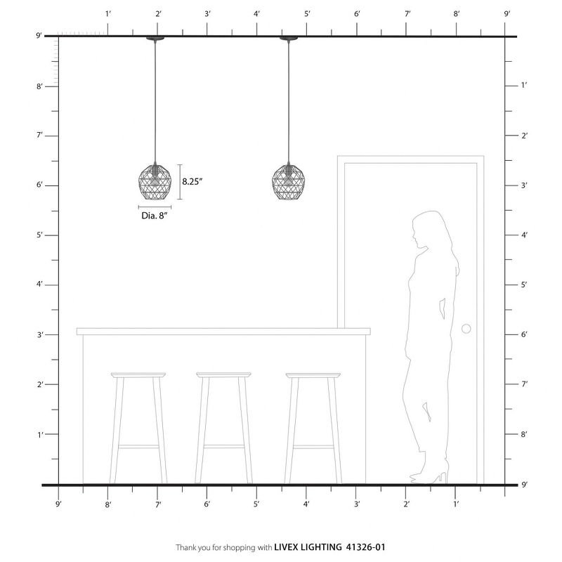 Livex Lighting Geometric Shade 1 - Light Pendant in  Antique Brass