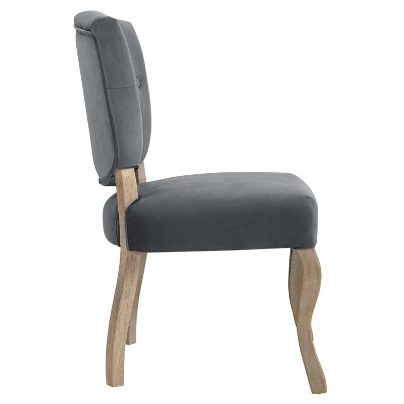 Modway Array Vintage French Performance Velvet Dining Side Chair Gray
