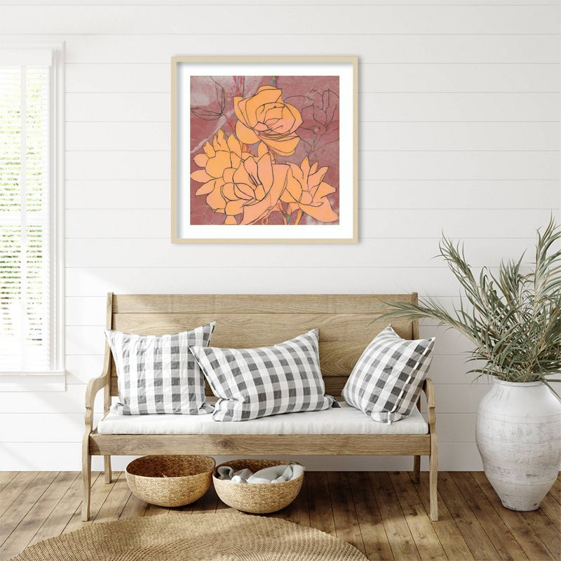 Amanti Art 33"x33" Abstract Pale Roses by Elena Ray Wood Framed Wall Art Print