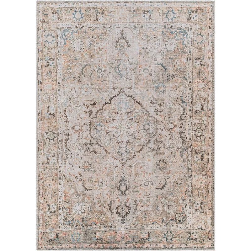 Mark & Day Goose Lake 6'7"x9' Rectangle Washable Woven Indoor Area Rugs Taupe: Stain-Resistant, Traditional, Indoor Use
