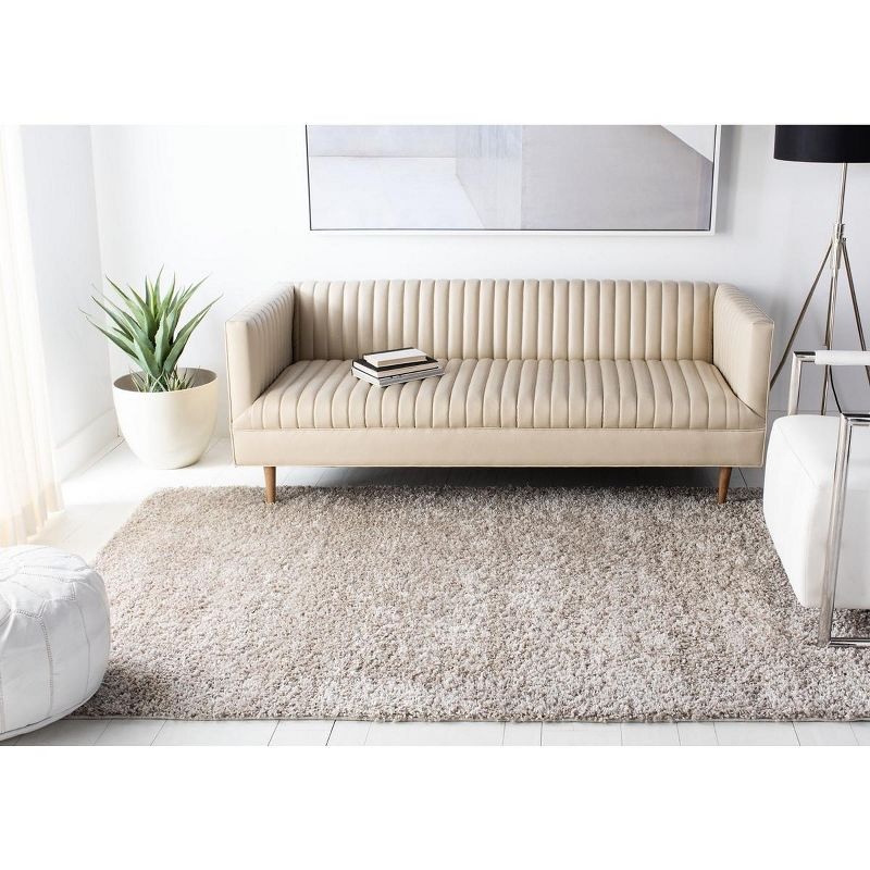 Arizona Shag ASG820 Power Loomed Indoor Area Rug - Linen - 4'x6' - Safavieh