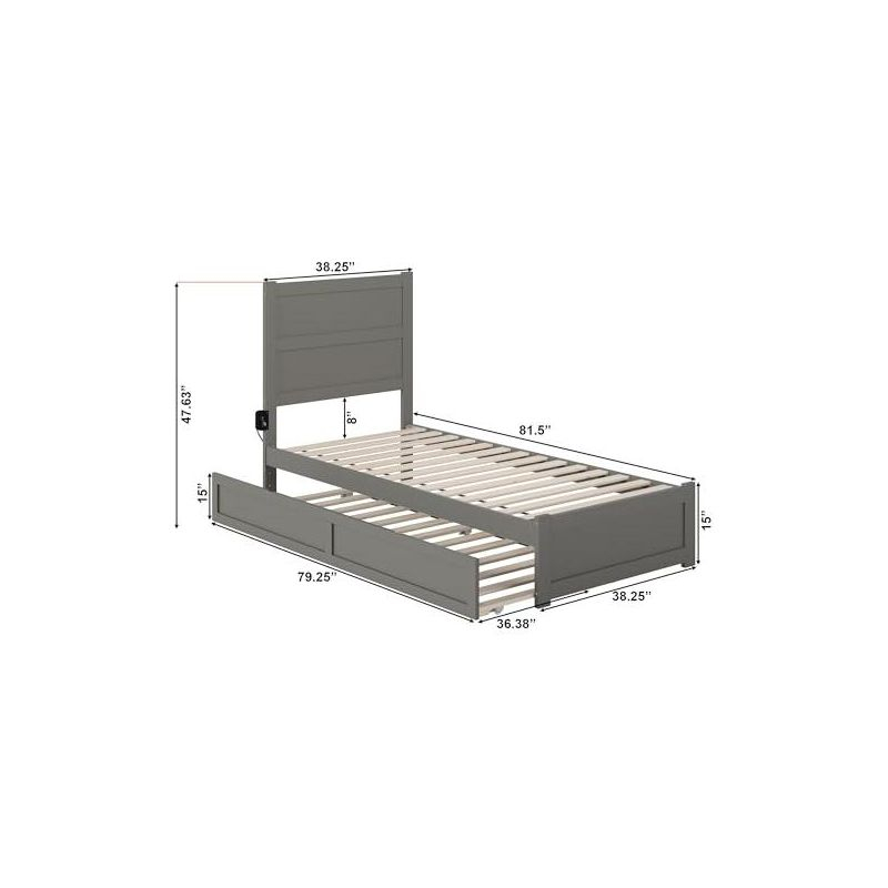 AFI Furnishings NoHo Platform Bed TXL with Footboard & TXL Trundle AG