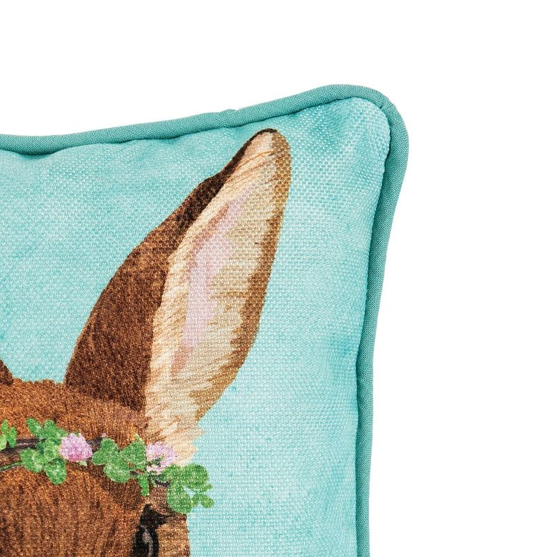 C&F Home 8" x 8" Clover Easter Spring Themed Bunny Spring Small/Petite Printed Accent Throw Pillow