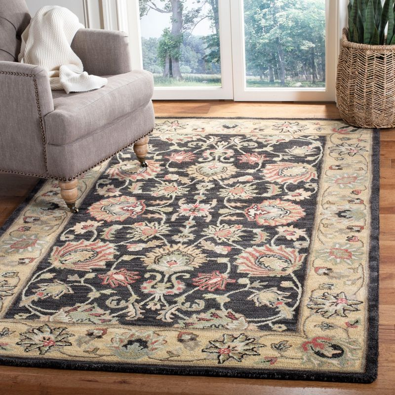Heritage HG343 Hand Tufted Area Rug - Charcoal/Gold - 4'x6' - Safavieh.
