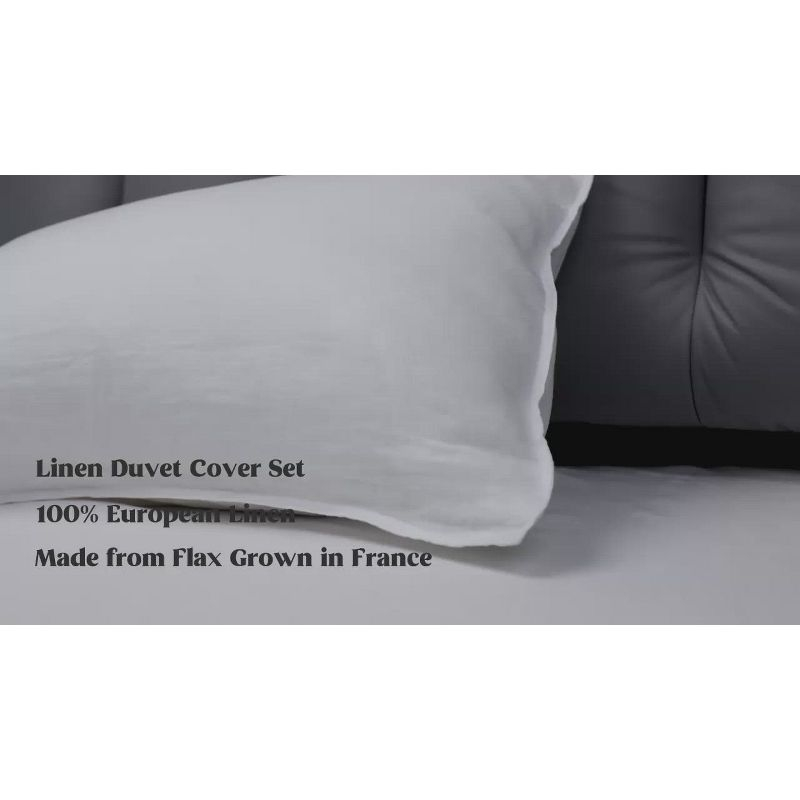 Peace Nest Luxurious Premium Flax Linen Duvet Cover and Pillow Sham Set Moisture-Wicking and Breathable, Green, Twin, 68"x90"