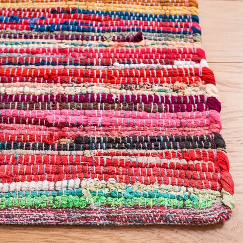 Rag Rug RAR240 Hand Woven Indoor Runner Rug - Red/Multi - 2'3"x10' - Safavieh.