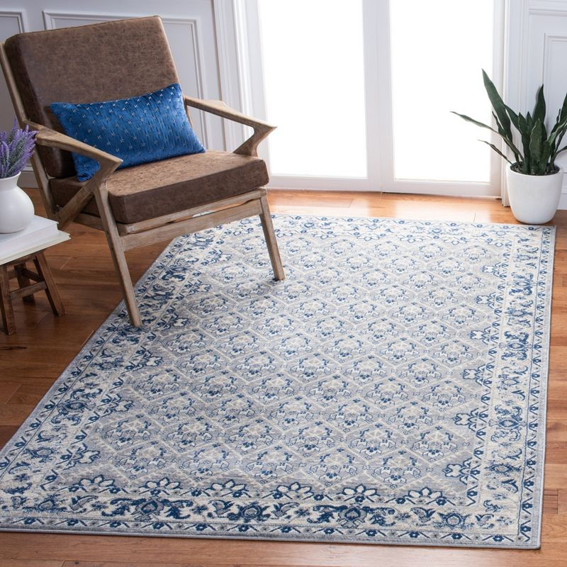 Belmont BMT134 Power Loomed Area Rug - Navy/Grey - 4'5"x6'5" - Safavieh.
