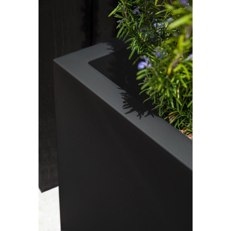 Veradek Block Series Cube Medium 22" Plastic Planter - Black