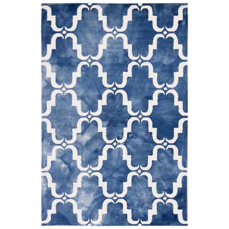 Dip Dye DDY536 Hand Tufted Indoor Area Rug - Navy/Ivory - 4'x6' - Safavieh