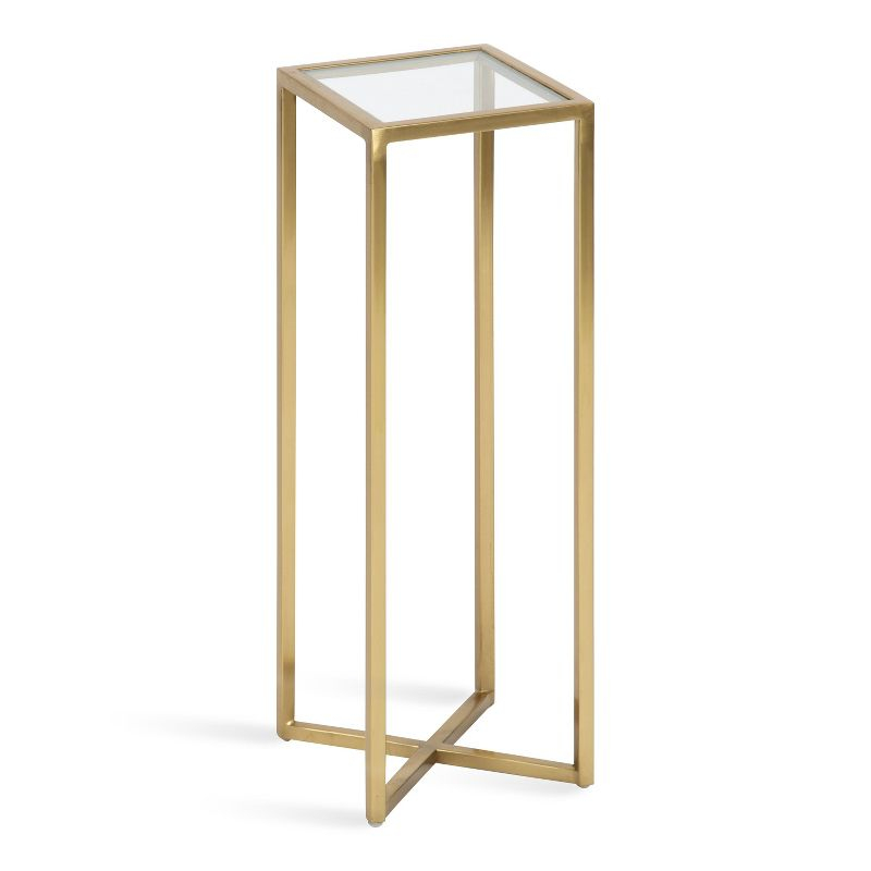 Kate and Laurel Jaspur Square Metal Drink Table, 7x7x21, Gold