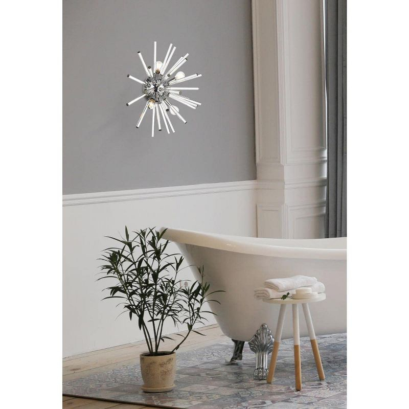 Elegant Lighting Sienna 18 inch crystal rod wall sconce in chrome