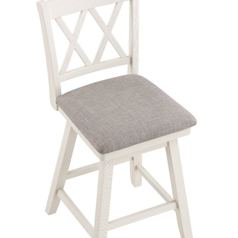 24" Brookline Xx Back Swivel Counter Height Barstool Antique Cream/White - Home 2 Office