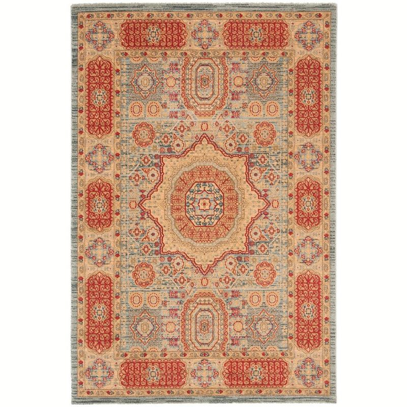 Mahal MAH622 Power Loomed Indoor Area Rug - Navy/Red - 6'7"x9'2" - Safavieh.