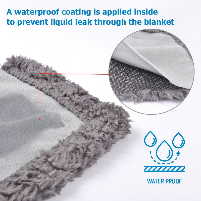 Kritter Planet Waterproof Blanket for Dogs, 80x60 Inches, Light Gray