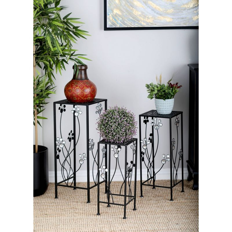 Set of 3 Modern Iron Square Plant Stands - Olivia & May