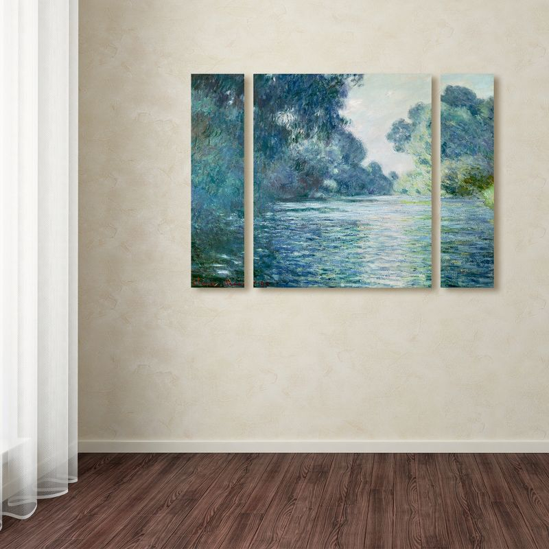 Claude Monet 'Branch of the Seine' Multi Panel Art Set Small