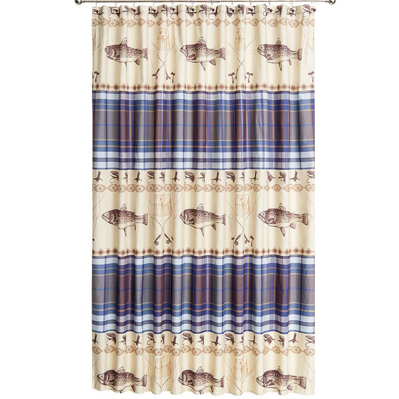 The Lakeside Collection Fly Fishing Bath Collection - Shower Curtain