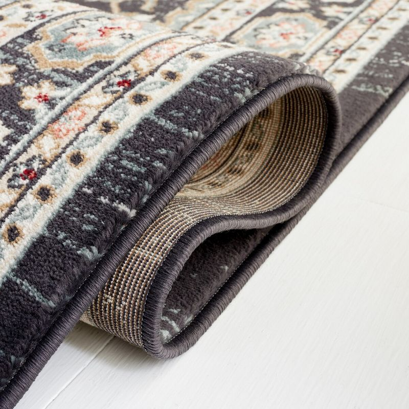 Lyndhurst LNH338 Power Loomed Area Rug - Anthracite/Teal - 7'x7' - Safavieh.