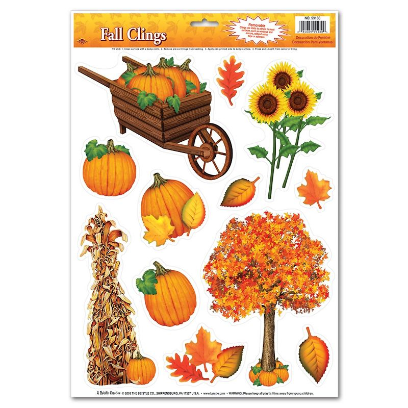 Beistle 12" x 17" Fall Clings; 84/Pack 99130